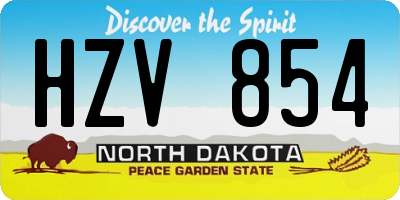 ND license plate HZV854