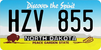 ND license plate HZV855