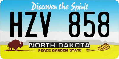 ND license plate HZV858