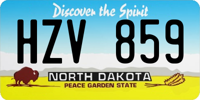 ND license plate HZV859