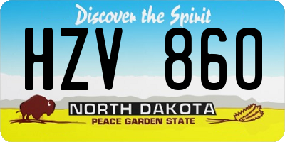 ND license plate HZV860