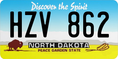 ND license plate HZV862