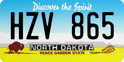 ND license plate HZV865