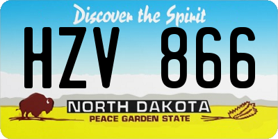 ND license plate HZV866