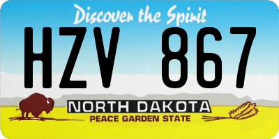 ND license plate HZV867