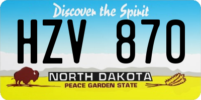 ND license plate HZV870