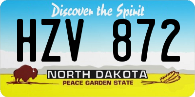 ND license plate HZV872