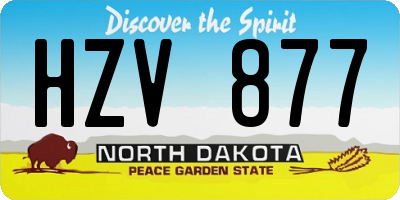 ND license plate HZV877