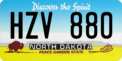 ND license plate HZV880