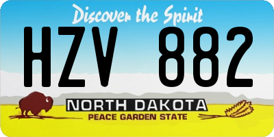 ND license plate HZV882