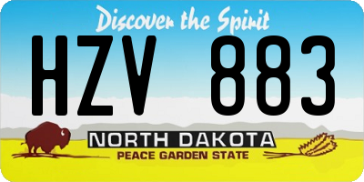 ND license plate HZV883