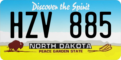ND license plate HZV885
