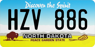 ND license plate HZV886