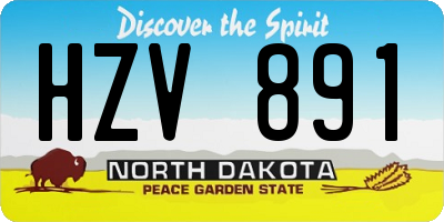 ND license plate HZV891