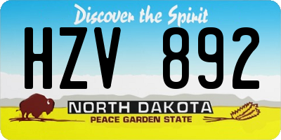 ND license plate HZV892