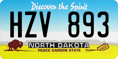 ND license plate HZV893