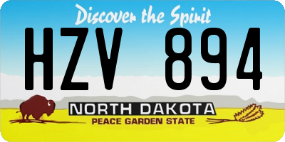 ND license plate HZV894