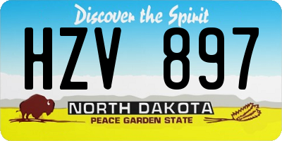 ND license plate HZV897