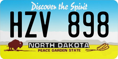 ND license plate HZV898
