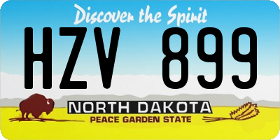 ND license plate HZV899