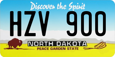 ND license plate HZV900
