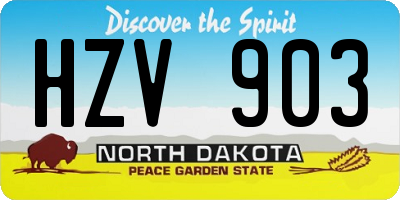 ND license plate HZV903