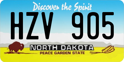 ND license plate HZV905
