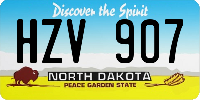 ND license plate HZV907
