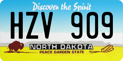 ND license plate HZV909