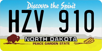ND license plate HZV910