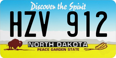 ND license plate HZV912