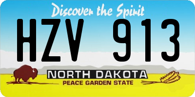 ND license plate HZV913
