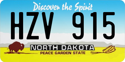 ND license plate HZV915
