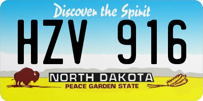 ND license plate HZV916