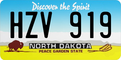 ND license plate HZV919