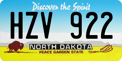 ND license plate HZV922