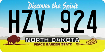 ND license plate HZV924