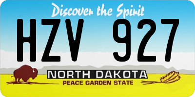 ND license plate HZV927