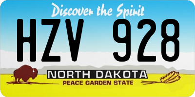 ND license plate HZV928