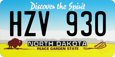 ND license plate HZV930