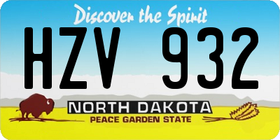 ND license plate HZV932
