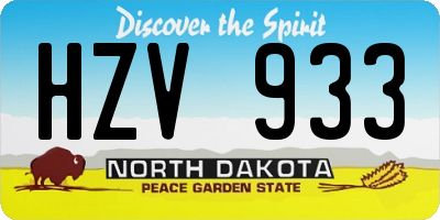 ND license plate HZV933