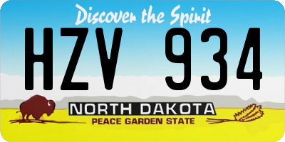 ND license plate HZV934