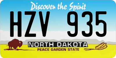 ND license plate HZV935
