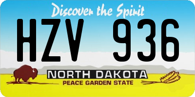 ND license plate HZV936