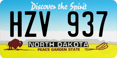 ND license plate HZV937
