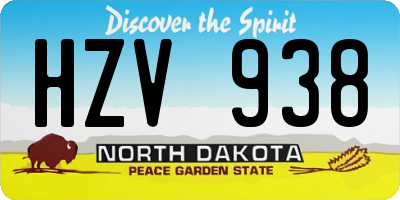 ND license plate HZV938
