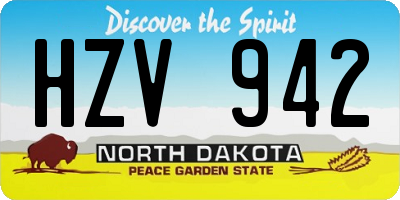 ND license plate HZV942