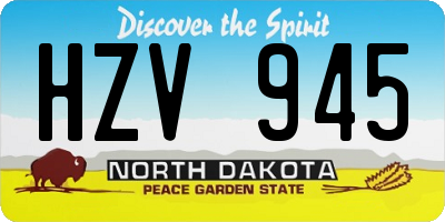 ND license plate HZV945