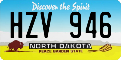 ND license plate HZV946